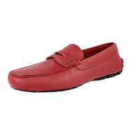 Prada Men's Red High-Quality Saffiano Leather Loafers 2DD001