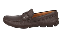 Prada Men's Brown Leather Driving Loafers 2DD001