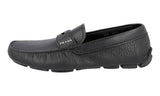 Prada Men's Black Leather Driving Loafer Logo Loafers 2DD001