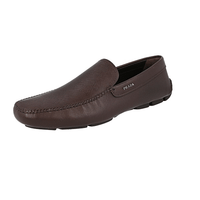Prada Men's Brown Saffiano Leather Driving Loafers Loafers 2DD003