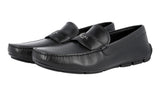 Prada Men's Black Leather Driving Loafers 2DD007