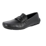 Prada Men's Black Leather Driving Loafers 2DD007