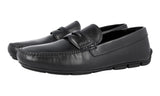 Prada Men's Black Leather Shearling Slip-on Business Shoes 2DD011