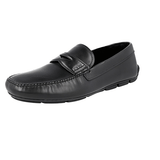 Prada Men's Black Leather Shearling Slip-on Business Shoes 2DD011