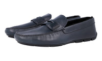 Prada Men's Blue Leather Shearling Loafers 2DD011