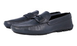 Prada Men's Blue Leather Shearling Driving Loafer Loafers 2DD011