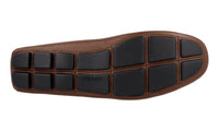 Prada Men's Brown Leather Logo Loafers 2DD042