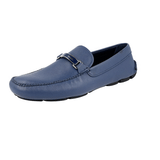 Prada Men's Blue Saffiano Leather Driving Loafers 2DD099