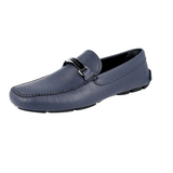 Prada Men's Blue Saffiano Leather Driving Loafers 2DD099
