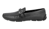 Prada Men's Black Saffiano Leather Driver Driving Shoes Loafers 2DD110