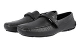 Prada Men's Black Saffiano Leather Driver Driving Shoes Loafers 2DD110