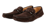Prada Men's Brown Leather Driving Loafer Pique Vented Loafers 2DD111