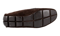 Prada Men's Brown Leather Logo Loafers 2DD111