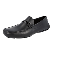 Prada Men's Black Leather Logo Business Shoes 2DD114