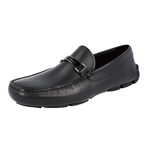 Prada Men's Black Leather Driving Loafers 2DD114