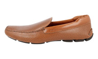 Prada Men's Brown Leather Driving Loafer Loafers 2DD115