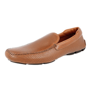 Prada Men's Brown Leather Driving Loafer Loafers 2DD115