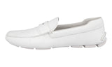 Prada Men's White Leather Driving Shoes Loafers 2DD116