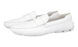 Prada Men's White Leather Driving Shoes Loafers 2DD116