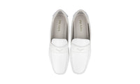 Prada Men's White Leather Penny Loafer Business Shoes 2DD116