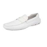Prada Men's White Leather Driving Shoes Loafers 2DD116