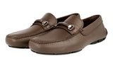 Prada Men's Brown Saffiano Leather Driving Loafer Shoes Schuhe Loafers 2DD118