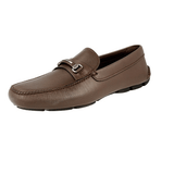 Prada Men's Brown Saffiano Leather Driving Loafer Shoes Schuhe Loafers 2DD118