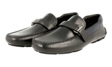 Prada Men's Black Leather Driver Shoes Loafers 2DD120