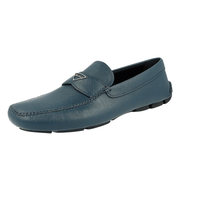 Prada Men's Turquoise Saffiano Leather Driving Loafers 2DD126