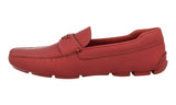 Prada Men's Red Leather Rubberized Driving Loafers 2DD127