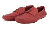 Prada Men's Red Leather Rubberized Driving Loafers 2DD127