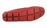 Prada Men's Red Leather Rubberized Driving Loafers 2DD127