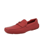 Prada Men's Red Leather Loafers 2DD127