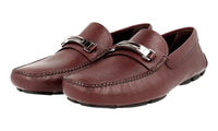 Prada Men's Brown Saffiano Leather Driver Driving Shoes Loafers 2DD130