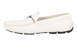 Prada Men's White Saffiano Leather Driver Loafer Loafers 2DD131