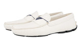 Prada Men's White Saffiano Leather Driver Loafer Loafers 2DD131