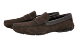 Prada Men's Brown Leather Logo Driving Loafer Loafers 2DD137