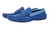 Prada Men's Blue Leather Logo Loafers 2DD137