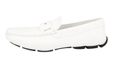 Prada Men's White Saffiano Leather Driving Loafers 2DD151