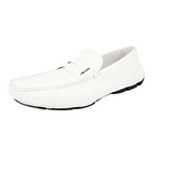 Prada Men's White Saffiano Leather Driving Loafers 2DD151