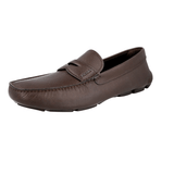 Prada Men's Brown Saffiano Leather Driving Loafer Moccasin Loafers 2DD151