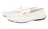 Prada Men's White High-Quality Saffiano Leather Penny Loafer Loafers 2DD151