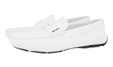 Prada Men's White Saffiano Leather Penny Loafers 2DD151