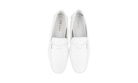 Prada Men's White High-Quality Saffiano Leather Penny Loafers 2DD151