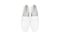 Prada Men's White Saffiano Leather Penny Loafers 2DD151