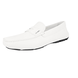 Prada Men's White Saffiano Leather Penny Loafers 2DD151