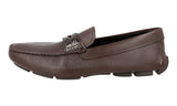 Prada Men's Brown Saffiano Leather Croc Driving Loafer Loafers 2DD151
