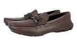 Prada Men's Brown Saffiano Leather Croc Driving Loafer Loafers 2DD151