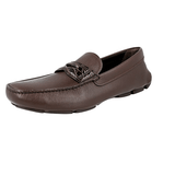 Prada Men's Brown Saffiano Leather Croc Driving Loafer Loafers 2DD151