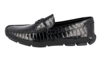 Prada Men's Black Leather Penny Loafers 2DD151